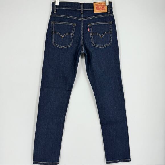 Levi's 502 Boy Regular Fit‎ Taper Leg Jeans Blue Denim Dark Wash Size 12 - Picture 8 of 9
